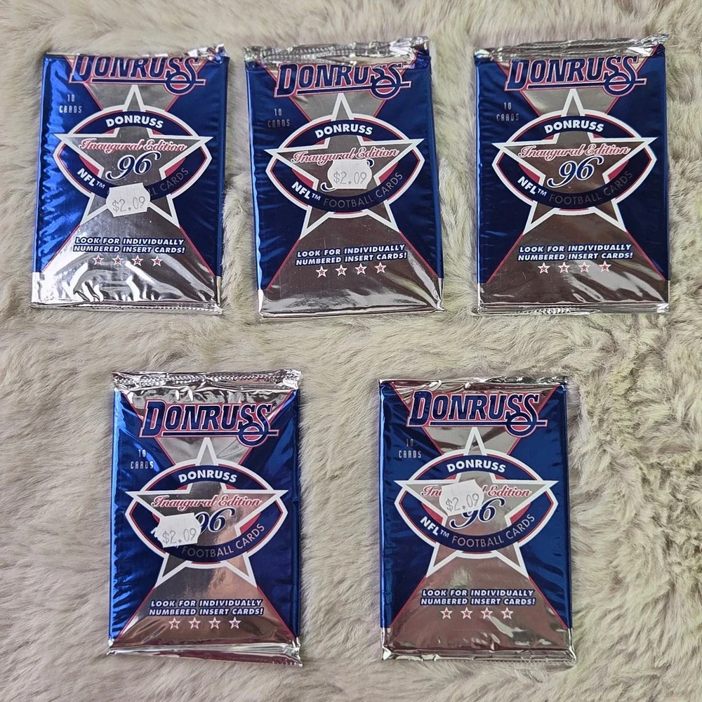 1996 Donruss Inaugural Edition Football Lot of 5 Sealed Packs 10 Cards NFL